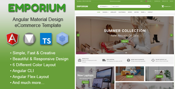 Emporium – Angular 22 Material Design eCommerce Template