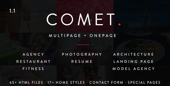 Comet – Creative Multi-Purpose HTML Template