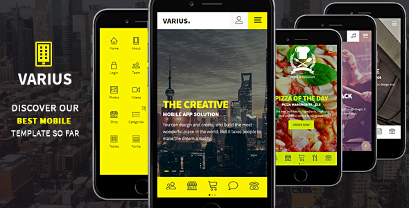 Varius – Mobile and Tablet Creative Template