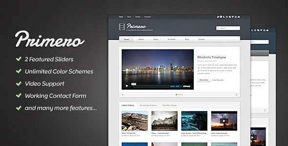 Primero – Video HTML Template