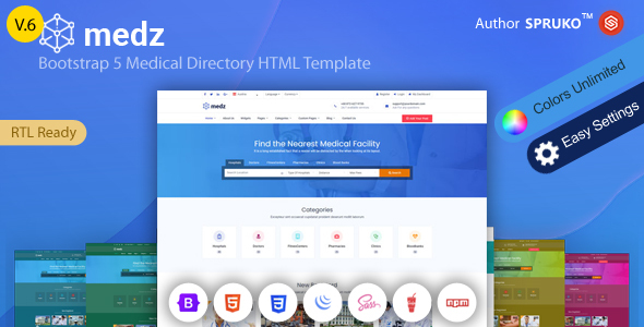 Medz – Medical Directory HTML Template