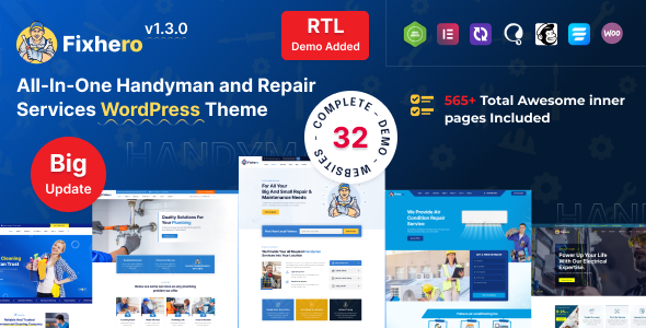 Fixhero – Handyman & Repair Services WordPress Theme