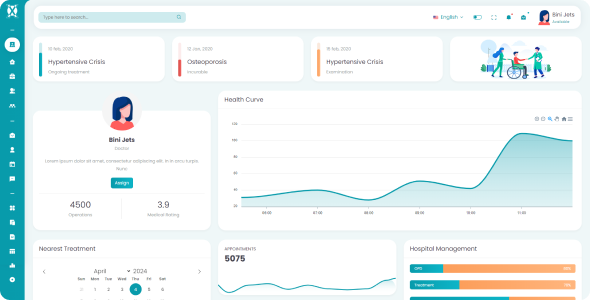 XRay 3.0 – Hospital & Medical Admin Template (React, Vue)