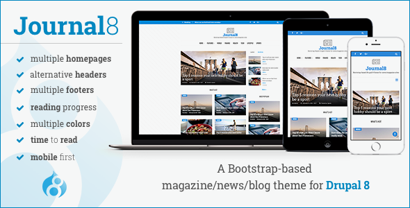 Journal8 – Mobile-First Drupal 10 Theme