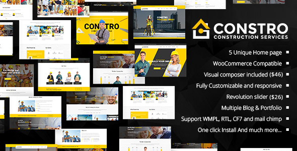 Constro – Construction Business WordPress Theme