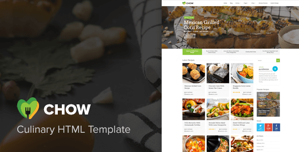 Chow – Recipes & Food Blog HTML Template