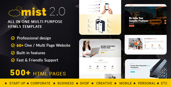 Mist – Multi-Purpose HTML5 Responsive Template