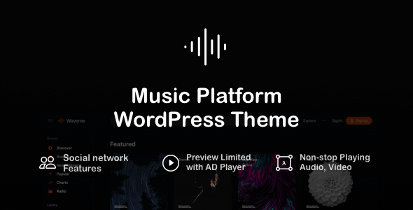 Waveme – Music Platform WordPress Theme