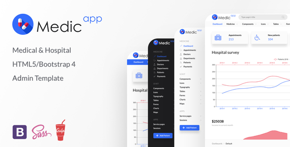 MedicApp – Medical HTML5/Bootstrap 5+ admin template