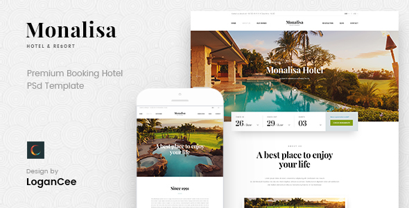 Monalisa – Premium Booking Hotel PSD Template