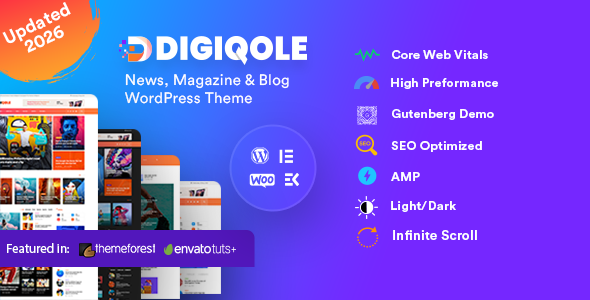 Digiqole – WordPress Newspaper Magazine Blog Theme