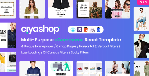 CiyaShop – Multi-Purpose eCommerce React Template