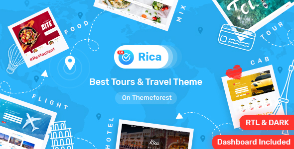 Rica – Travel , Tours , Food Delivery, Hotels & Restaurants Site Template + Admin Html Included