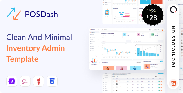 POSDash – Inventory Management Admin Dashboard HTML Template