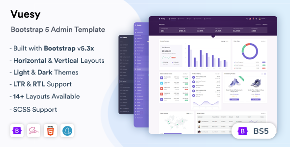 Vuesy – Admin & Dashboard Template