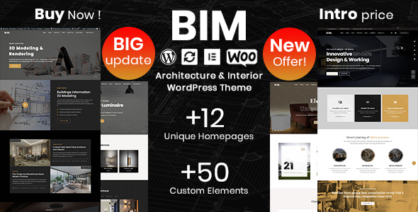 BIM – Architecture & Interior Design Elementor WordPress Theme