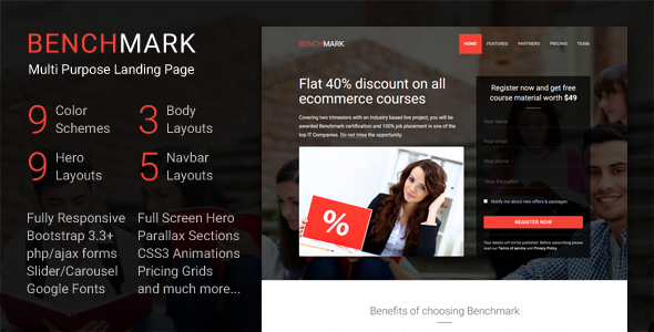Benchmark – Multipurpose Landing Page HTML Template