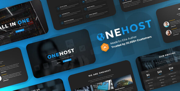 Onehost – One Page Hosting Bootstrap 5 Website Template
