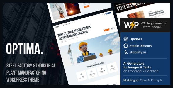 Optima – Steel Factory & Industrial Plant WordPress Theme