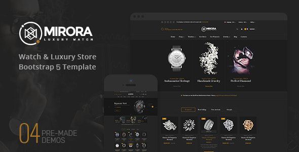 Mirora – Watch and Jewelry Store Bootstrap 5 Template