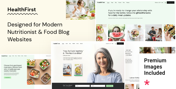 HealthFirst – Nutrition and Recipes WordPress Theme