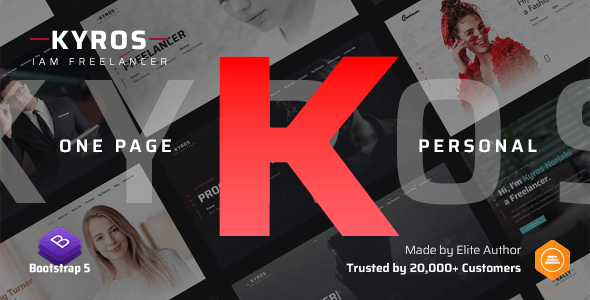 Kyros – Personal Portfolio CV Resume One Page Template