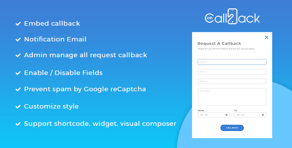 Call Back – Manager Call Me Back WordPress Plugin