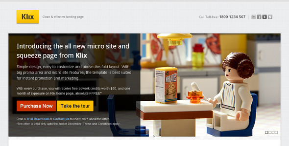 Klix – HTML Landing Page Template