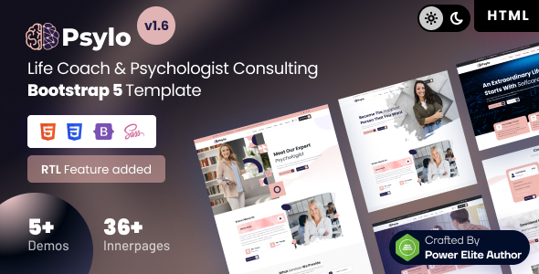 Psylo – Life Coach & Psychologist Consulting Bootstrap 5 Template