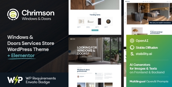 Chrimson – Windows & Doors Installation Services Store WordPress Theme + AI