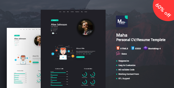 Maha CV/Resume – HTML template