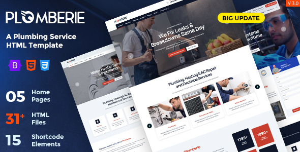 Plomberie – Plumber and Construction HTML Template