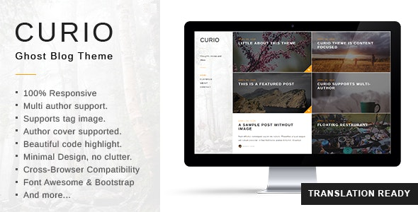 Curio – Responsive Minimal Ghost Theme
