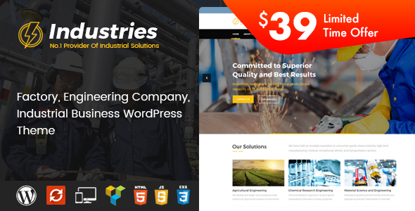 Industries – Factory Business WordPress Theme