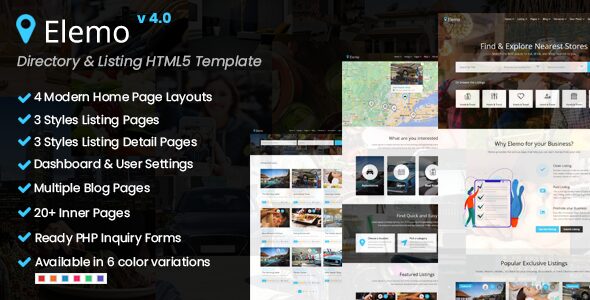 Elemo – Directory Listings HTML5 Template