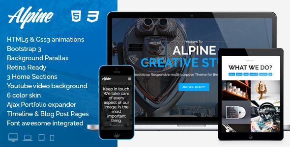 Alpine – Responsive One Page Parallax Template