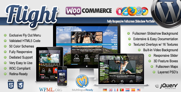 Flight – Responsive Fullscreen Background Theme