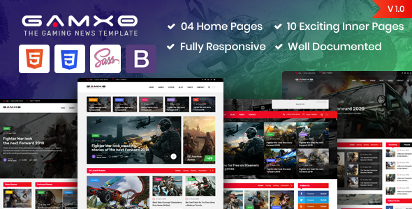 Gamxo – Games News Gaming HTML5 Template