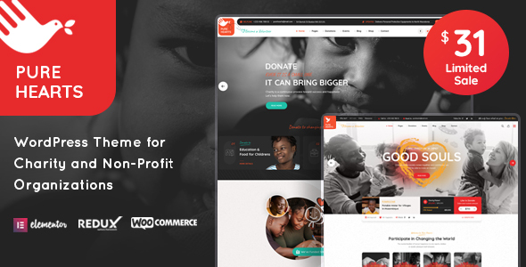 Pure Hearts – Charity & Nonprofit WordPress Theme