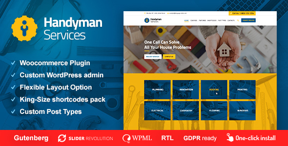 Handyman Services – Construction & Renovation WordPress Theme