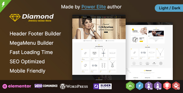 Diamond WP – Jewelry Elementor Responsive WooCommerce Theme