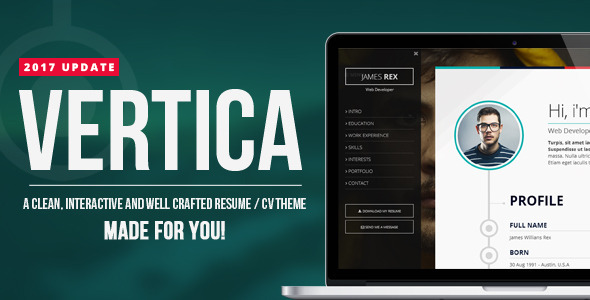 Vertica – Retina Ready Resume / CV & Portfolio