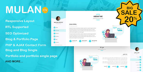 Mulan – Resume / CV Template + RTL