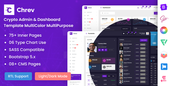 Chrev – Crypto Admin & Dashboard Template MultiColor MultiPurpose