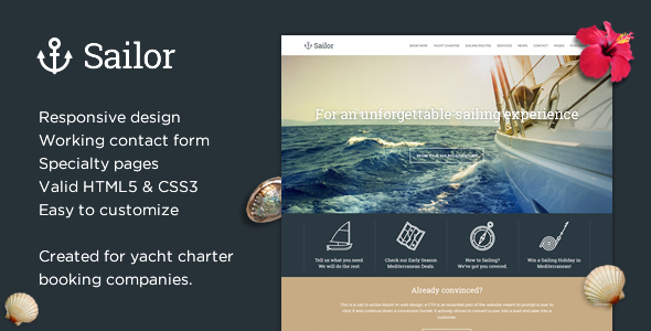 Sailor – Yacht Charter Booking HTML Template
