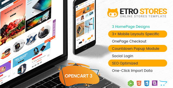 EtroStore – Drag & Drop Multipurpose OpenCart 3 & 2.3 Theme with Mobile-Specific Layouts