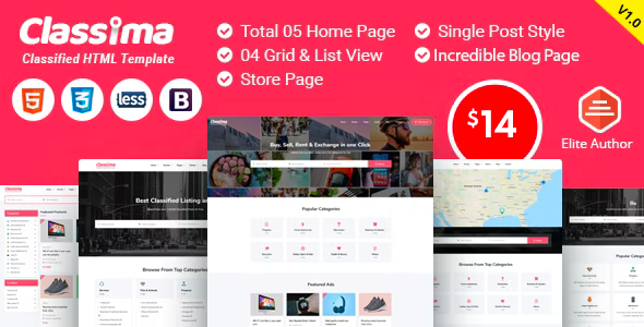 Classima – Classified Ads HTML Template