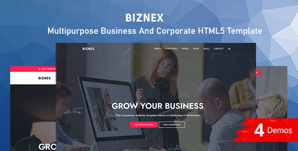 BIZNEX – Multipurpose Business And Corporate HTML5 Template
