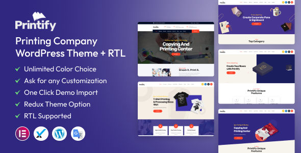 Printify – Printing Company WordPress Theme + RTL