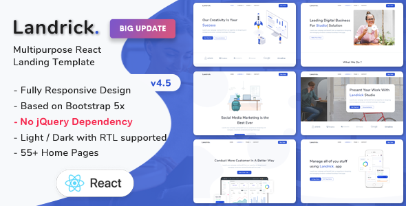Landrick – React Landing Page Template